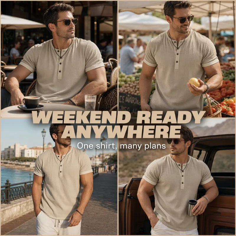 Henley shirt for cafés and weekends