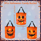 Seaux de bonbons d'Halloween à LED – Ensemble de 3 ou 4 pièces pour la cueillette de bonbons