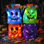 Seaux de bonbons d'Halloween à LED – Ensemble de 3 ou 4 pièces pour la cueillette de bonbons