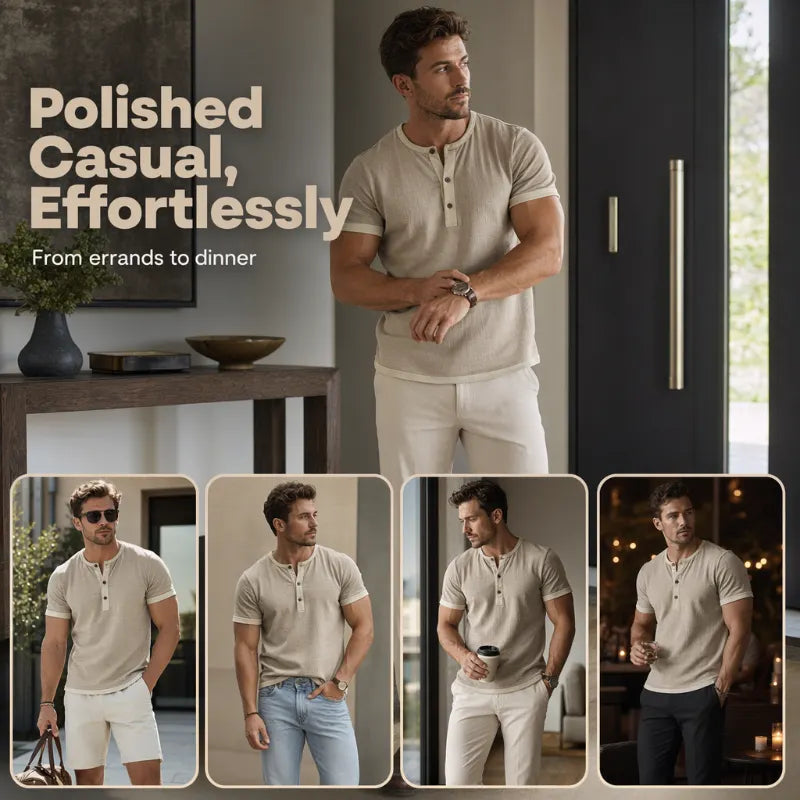 Henley for daytime and evening outfits