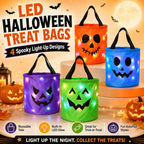 Seaux de bonbons d'Halloween à LED – Ensemble de 3 ou 4 pièces pour la cueillette de bonbons