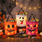 Seaux de bonbons d'Halloween à LED – Ensemble de 3 ou 4 pièces pour la cueillette de bonbons
