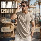 ⌛Limited Time Offer – Men’s Breathable Short Sleeve Henley Shirt