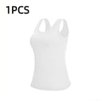 Ribbed Workout Tank Top with Built-in Bra for Women