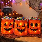 Seaux de bonbons d'Halloween à LED – Ensemble de 3 ou 4 pièces pour la cueillette de bonbons