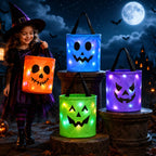 Seaux de bonbons d'Halloween à LED – Ensemble de 3 ou 4 pièces pour la cueillette de bonbons