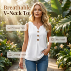 👗🌿☀️ Women's V-Neck Sleeveless Cotton Linen Vest – Breathable, Soft & Lightweight – Perfect for Layering or Wearing Alone on Warm Days 🌸🍃