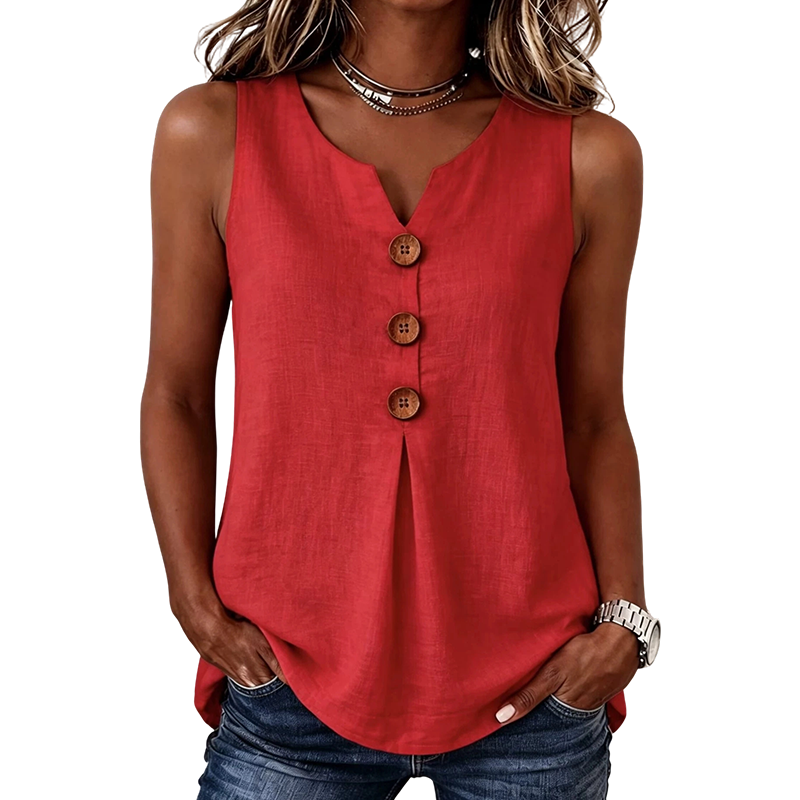 👗🌿☀️ Women's V-Neck Sleeveless Cotton Linen Vest – Breathable, Soft & Lightweight – Perfect for Layering or Wearing Alone on Warm Days 🌸🍃