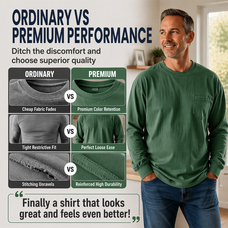 👕Men's Loose-Fit Long Sleeve T-Shirt – Everyday Comfort & Effortless Style