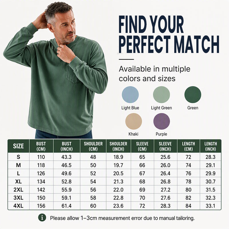 👕Men's Loose-Fit Long Sleeve T-Shirt – Everyday Comfort & Effortless Style